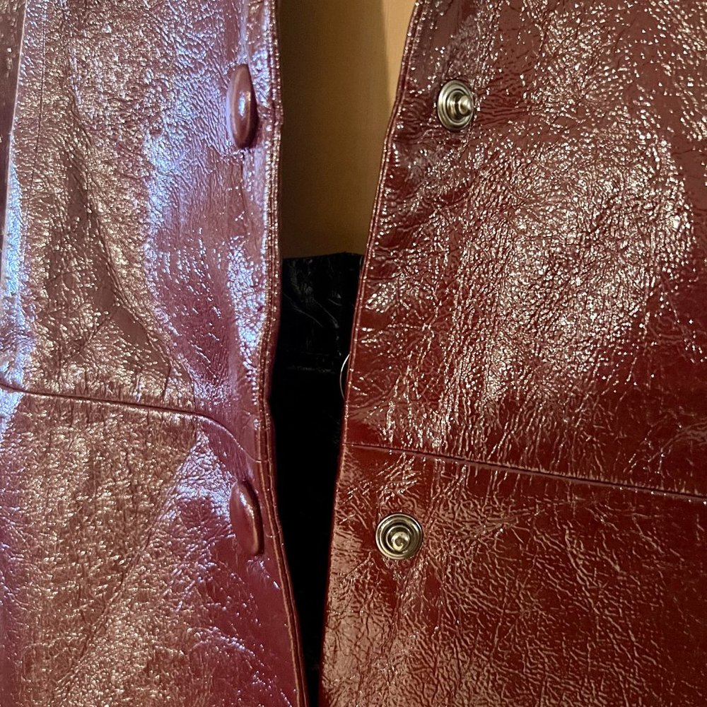 LNA Faux-leather crinkle jacket in wine - Picture 15 of 15